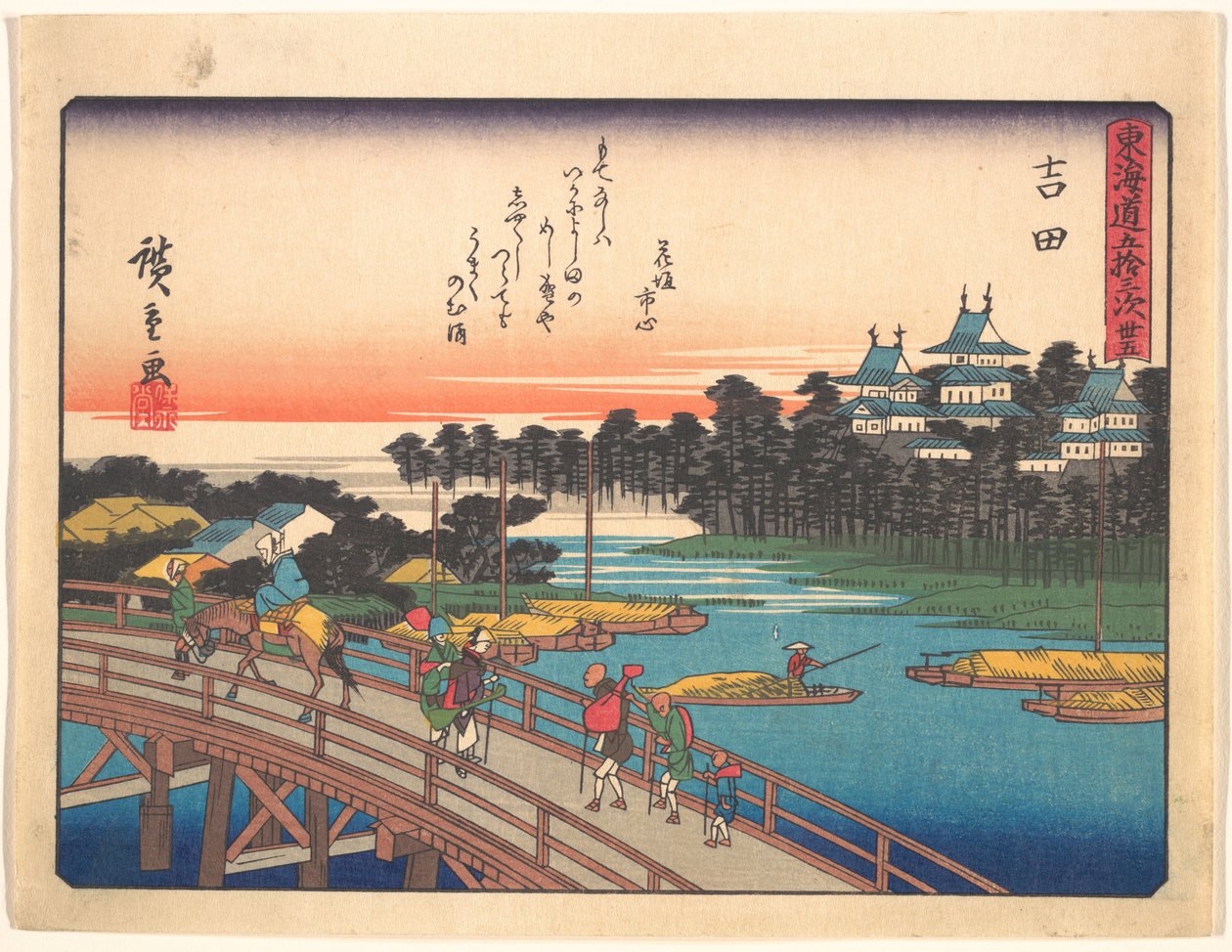Yoshida, z serii Pięćdziesiąt trzy stacje szlaku Tōkaidō autorstwa Utagawa Hiroshige