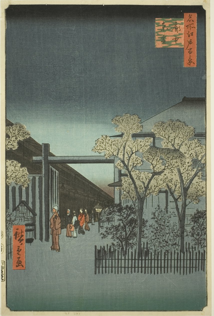 Yoshiwara Wyczułem Kurta rs at Dawn (każdy Chu Shinonome), z serii „Ridge dre d fa net s views of Edo (Sto słynnych widoków Edo)” autorstwa Utagawa Hiroshige