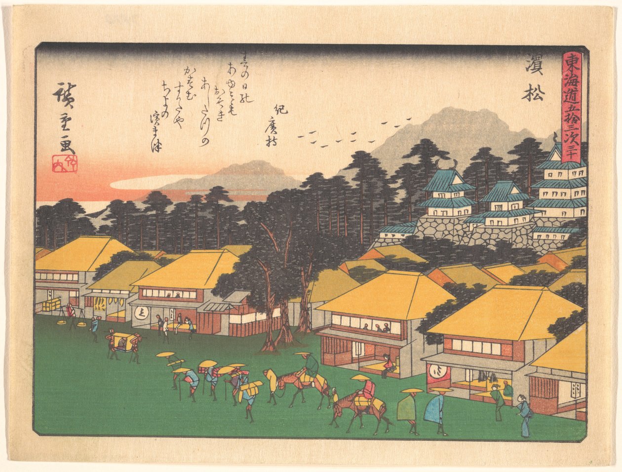 Pięćdziesiąt trzy stacje Tōkaidō - Hamamatsu autorstwa Utagawa Hiroshige