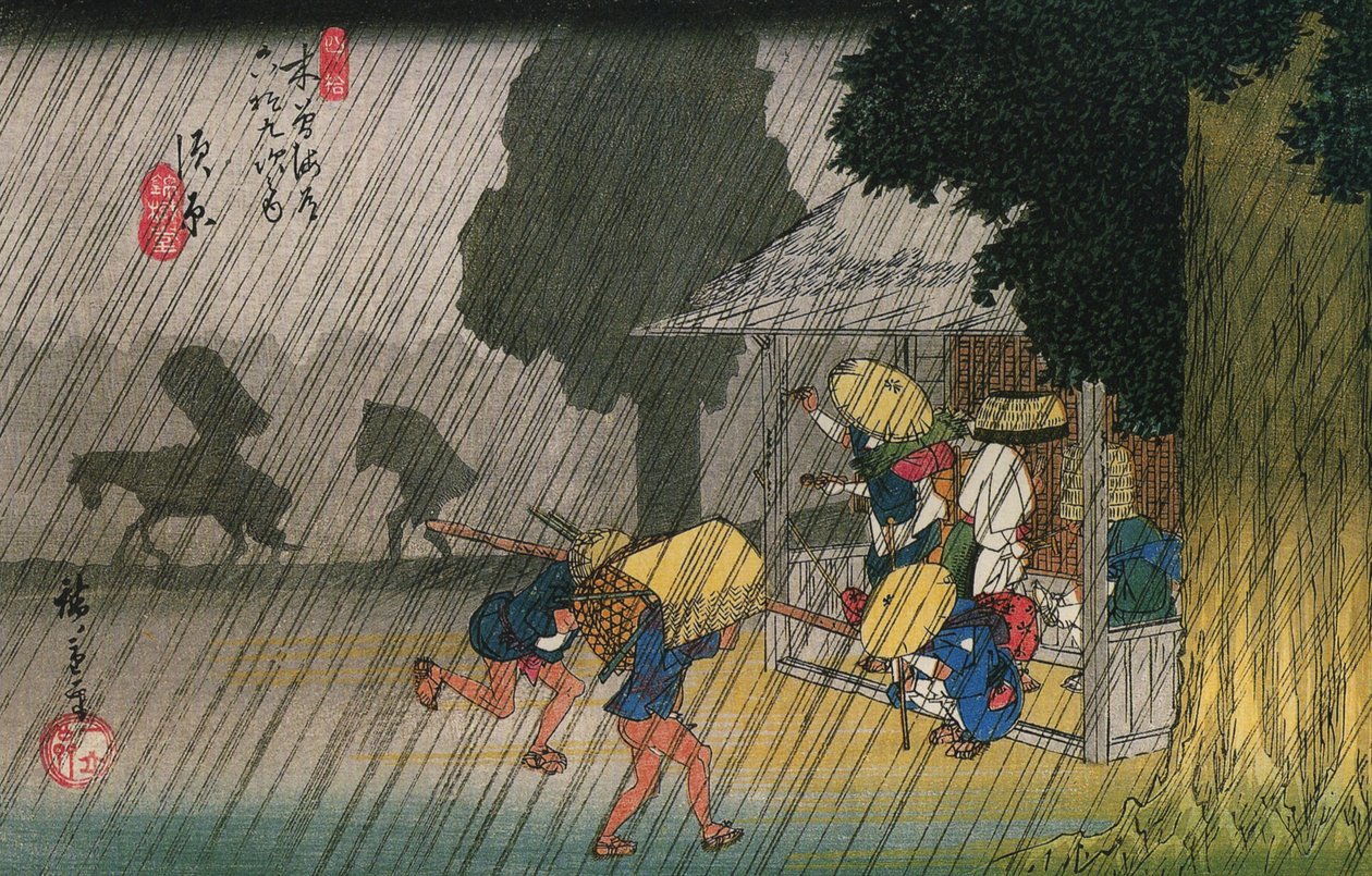 nr 39 Suhara, z Sześćdziesięciu dziewięciu stacji Kiso-kaidō autorstwa Utagawa Hiroshige