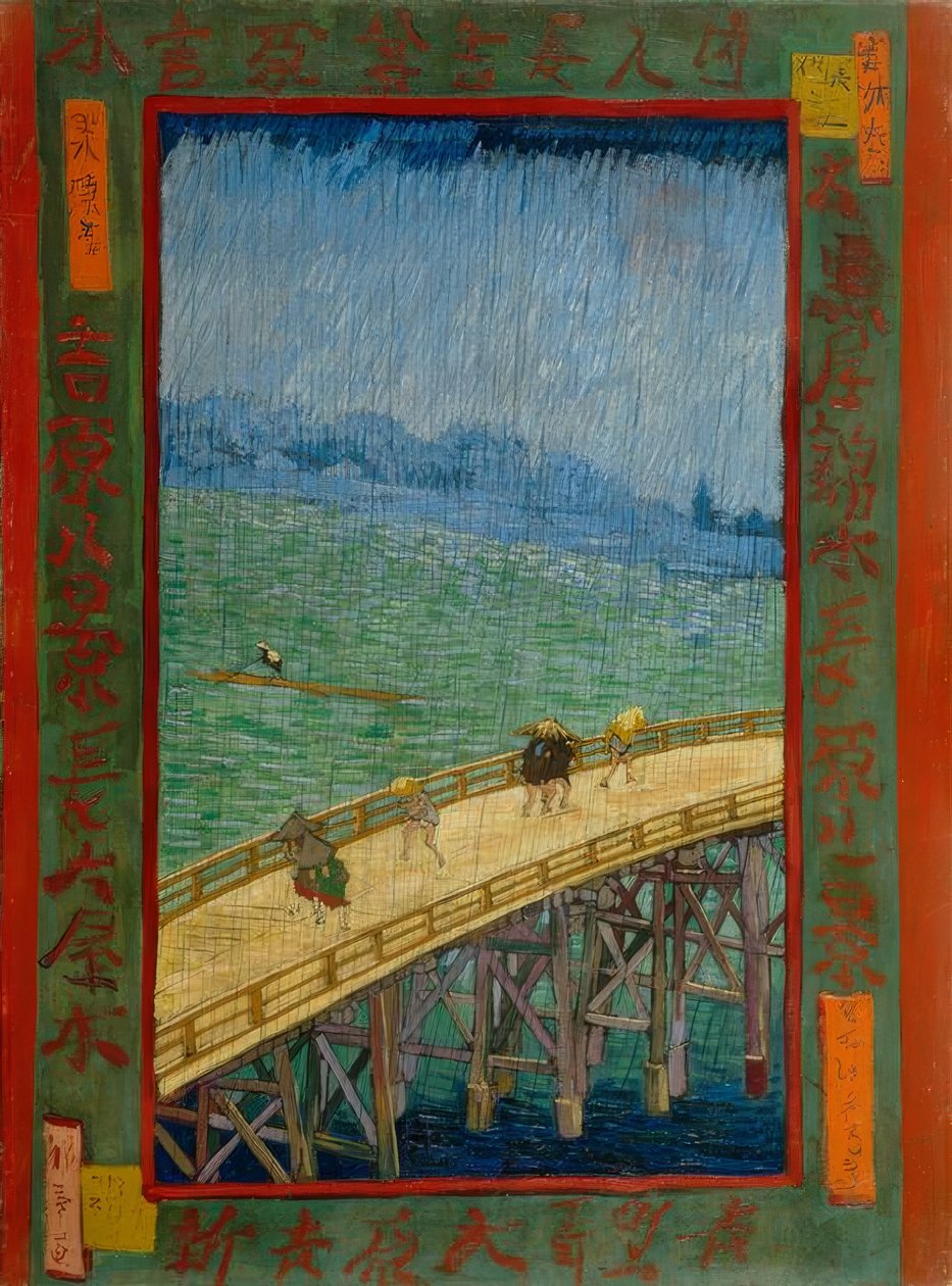 van Gogh do Hiroshige, most w deszczu autorstwa Utagawa Hiroshige