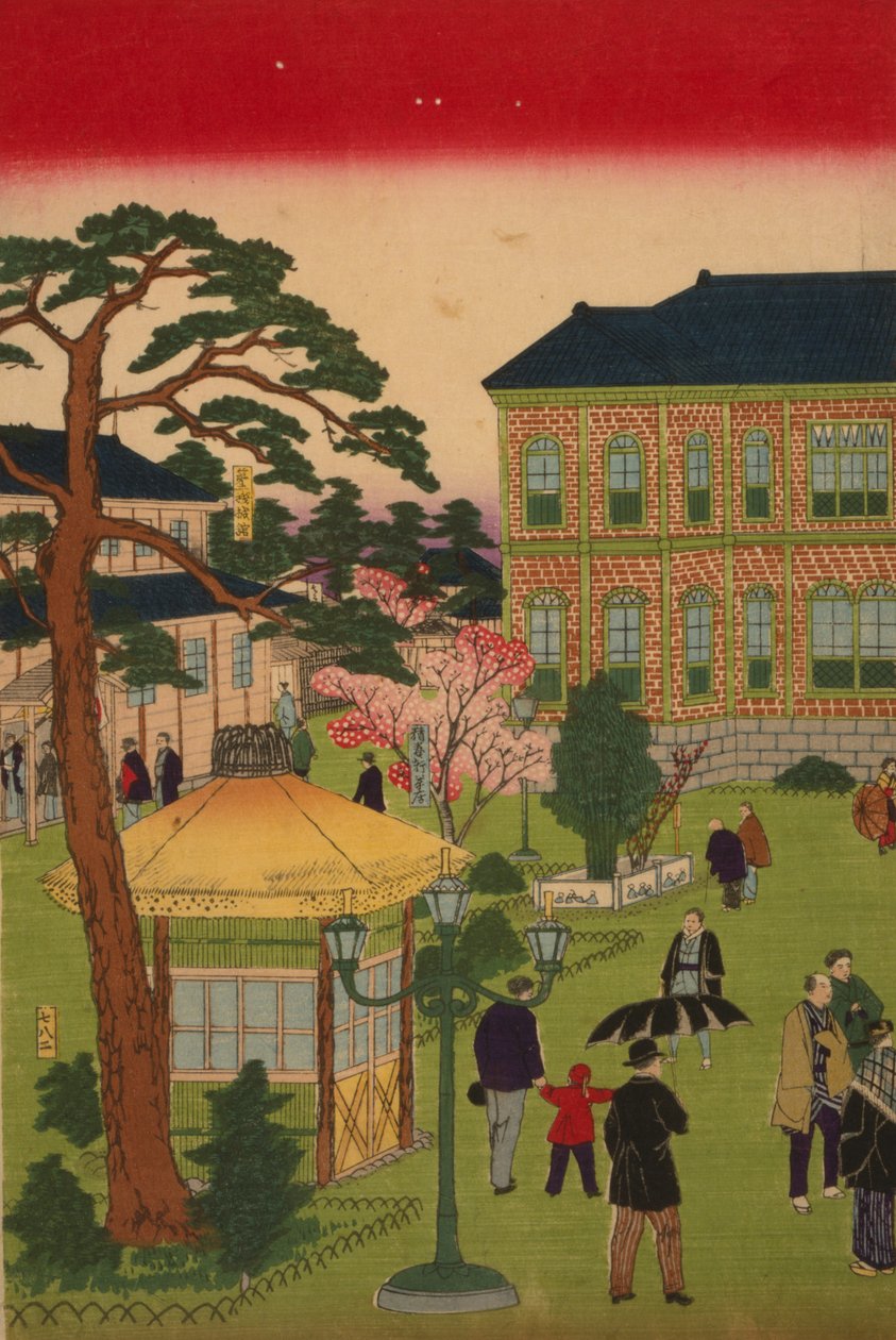 Druga krajowa wystawa przemysłowa w Ueno Park autorstwa Utagawa Hiroshige III