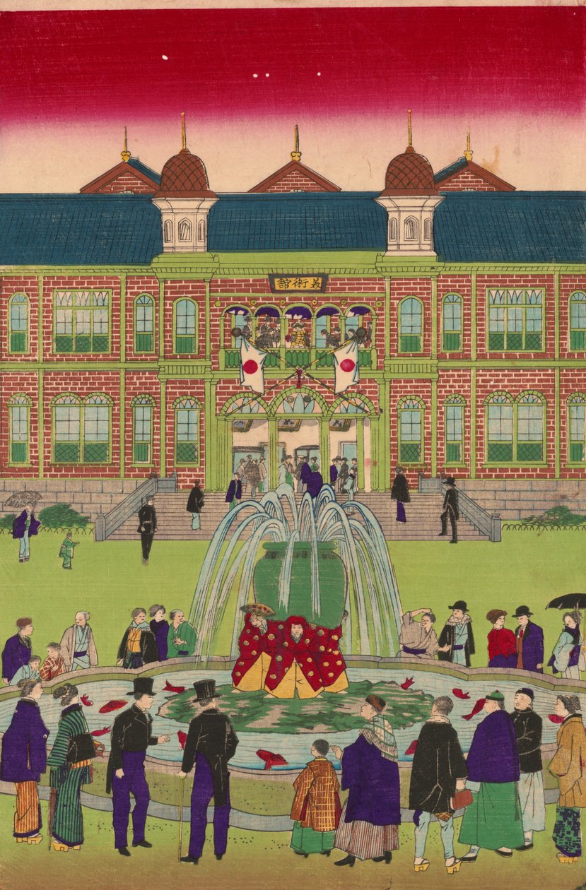 Druga krajowa wystawa przemysłowa w Ueno Park autorstwa Utagawa Hiroshige III