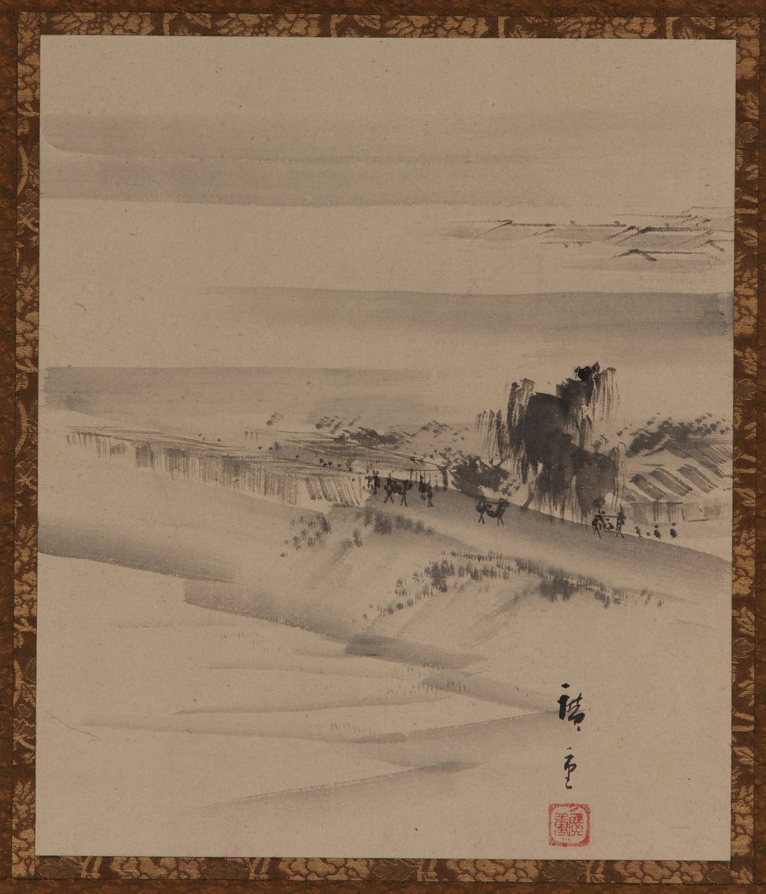 Krajobraz: rzeka, miasto i mgła, okres Edo, XIX wiek. autorstwa Utagawa Hiroshige II
