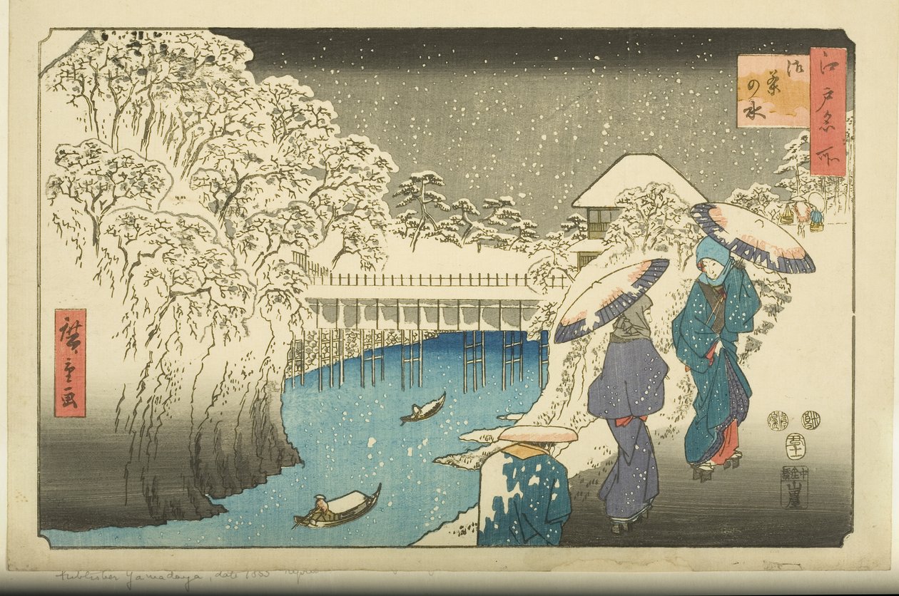 Ochanomizu (kolorowy drzeworyt) autorstwa Utagawa II Hiroshige