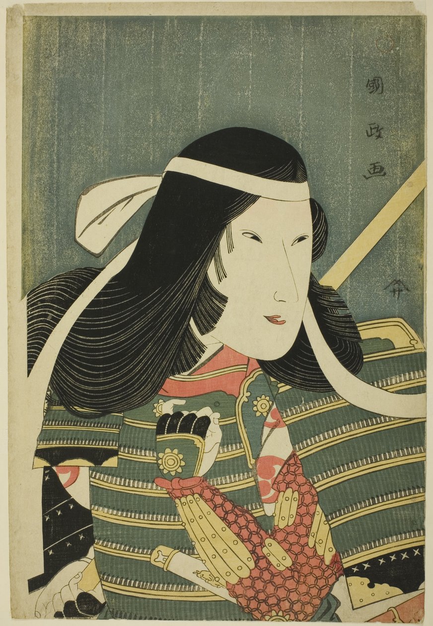 Iwai Kumesaburo w roli Lady Tomoe autorstwa Utagawa Kunimasa