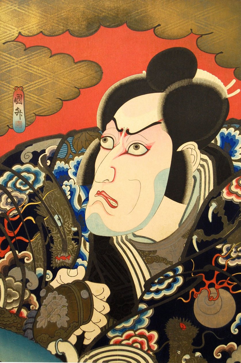 Kabuki Ac i Ichikawa Budozome V Jako Kumagai Jiro Naomi, co? 1849. autorstwa Utagawa Kunimasa