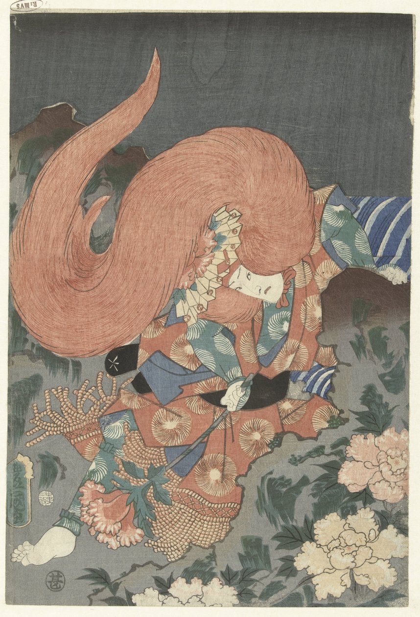 Aktor jako tancerz lwa autorstwa Utagawa Kunisada (I)