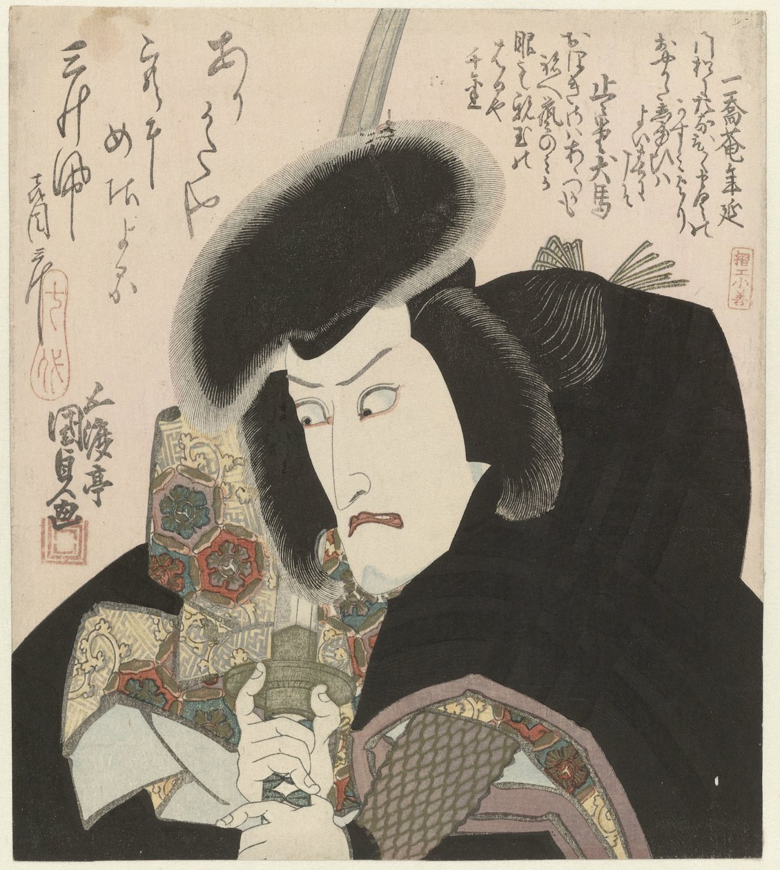 Popiersie portret samuraja autorstwa Utagawa Kunisada (I)