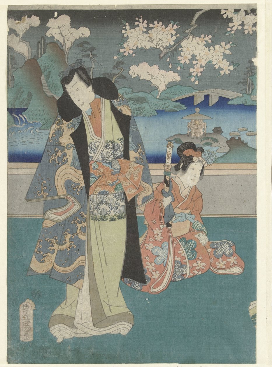 Trzeci miesiąc yayoic Współczesne historie Genji w ciągu dwunastu miesięcy (tytuł serii) Imayo Genji junikagetsu no uchi (tytuł serii) autorstwa Utagawa Kunisada (I)