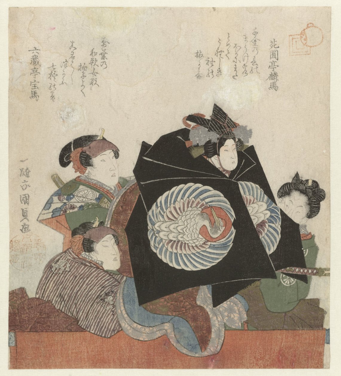 Trzech aktorów z lalką autorstwa Utagawa Kunisada (I)