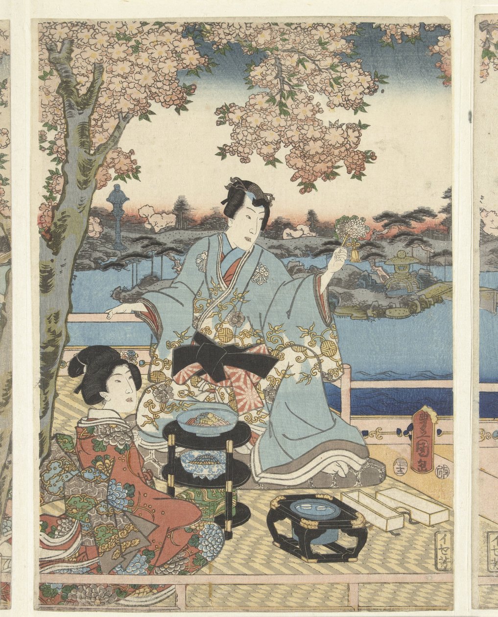 Wiosenny bankiet dla wschodniego Genji Azuma Genji hana no yuen autorstwa Utagawa Kunisada (I)