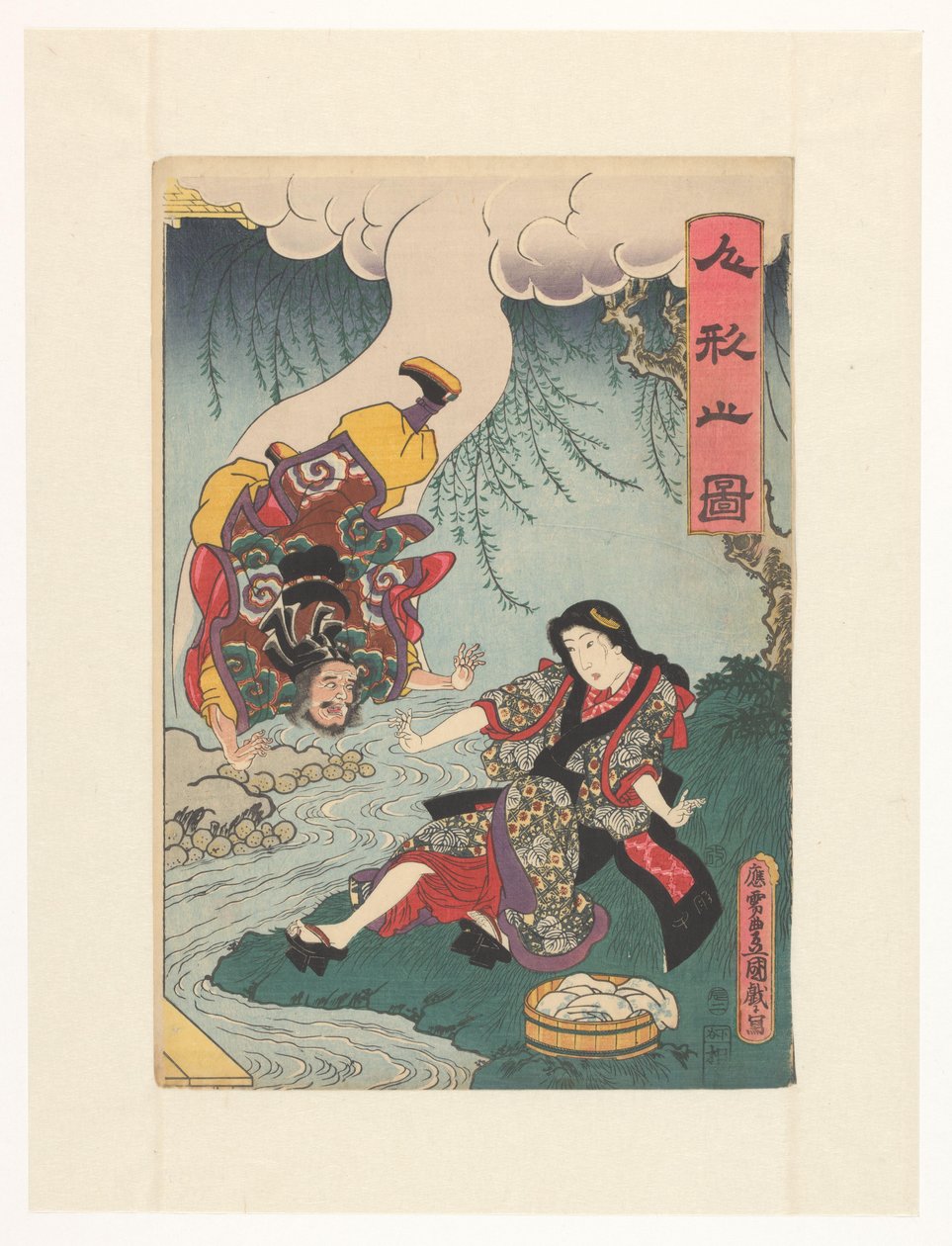 Nieśmiertelny spadający z chmury autorstwa Utagawa Kunisada (I)