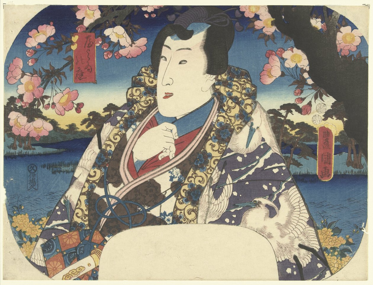 Książę Genji z kwiatem wiśni autorstwa Utagawa Kunisada (I)