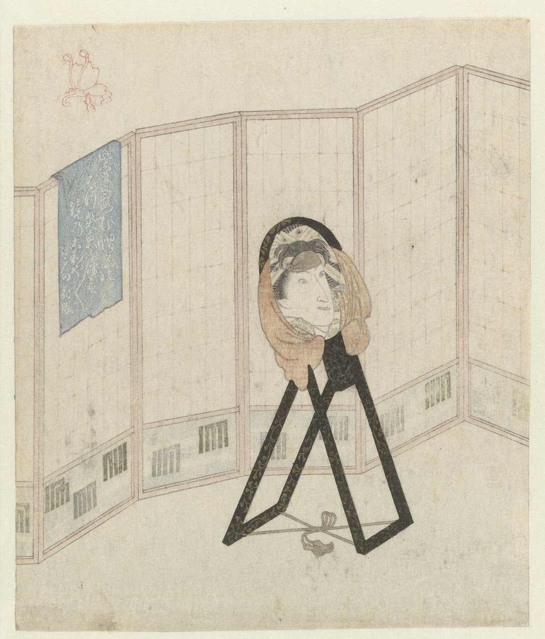 Lustro przy przegrodzie pokoju autorstwa Utagawa Kunisada (I)