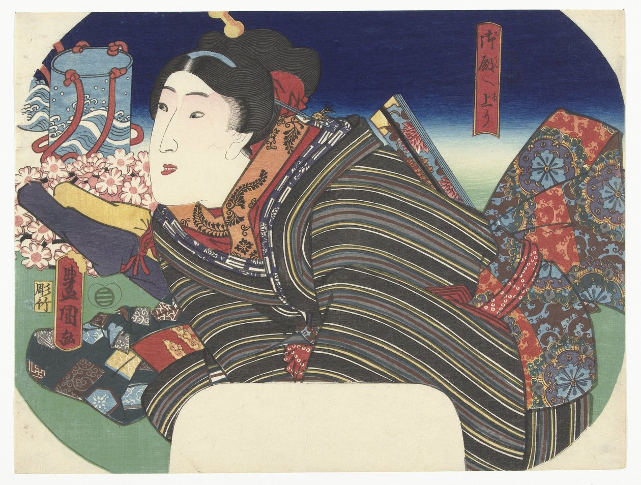 Kobieta z dzbanami na wodę autorstwa Utagawa Kunisada (I)
