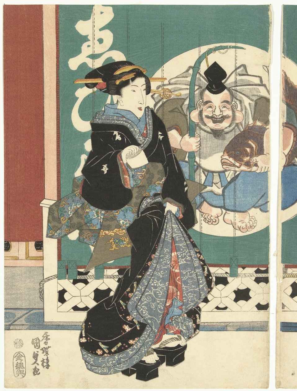 Kobiety w sklepie Ebisuya autorstwa Utagawa Kunisada (I)
