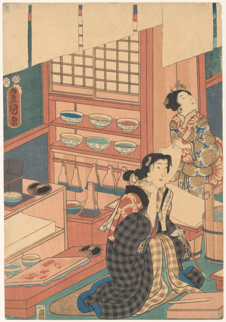 Kobiety robią zdjęcia (część lewa) autorstwa Utagawa Kunisada (I)