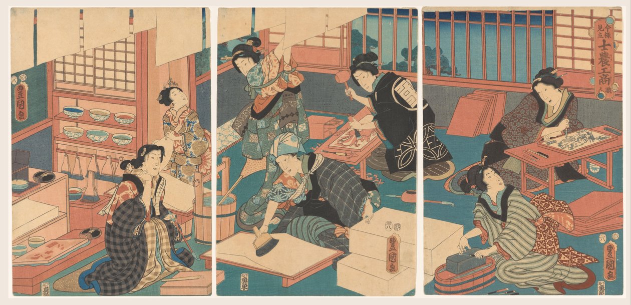 Kobiety robią zdjęcia autorstwa Utagawa Kunisada (I)