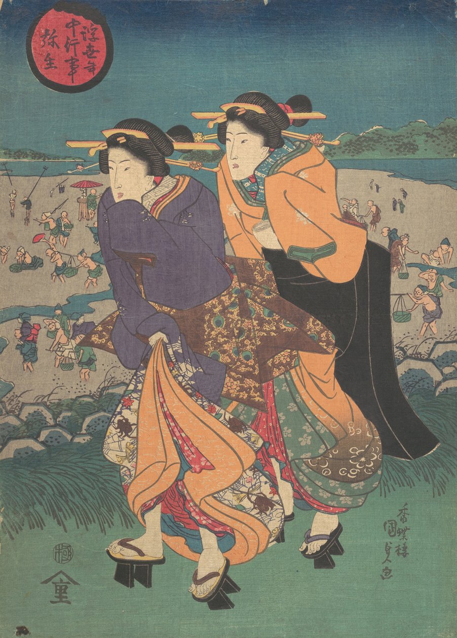 Impreza doroczna - trzeci miesiąc Ukiyo nenju gyoji: Yayoi, połowa XIX wieku., połowa XIX wieku. autorstwa Utagawa Kunisada