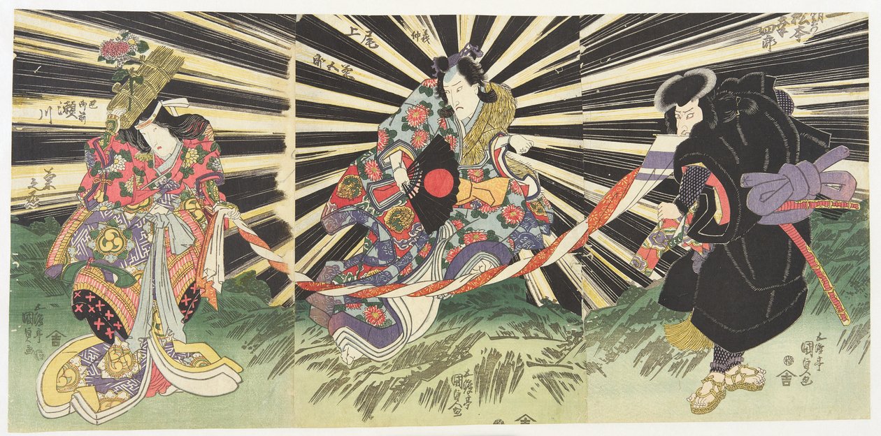 Magiczna scena z wojny Genpei autorstwa Utagawa Kunisada