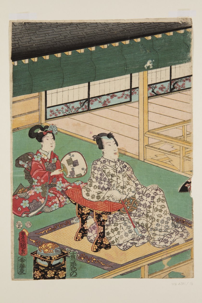 Piąty miesiąc (Satsuki) (kolorowy drzeworyt) autorstwa Utagawa Kunisada