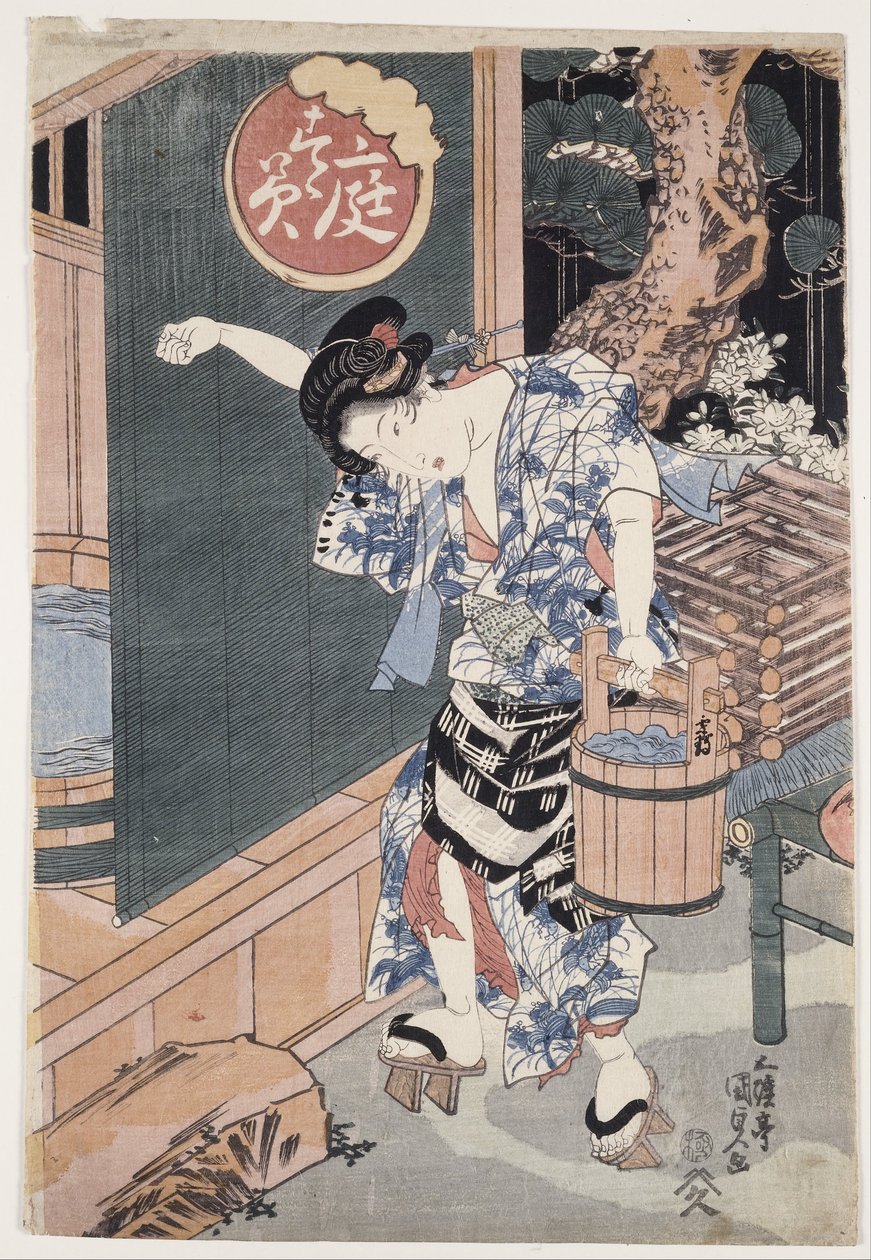 Wanna ogrodowa autorstwa Utagawa Kunisada