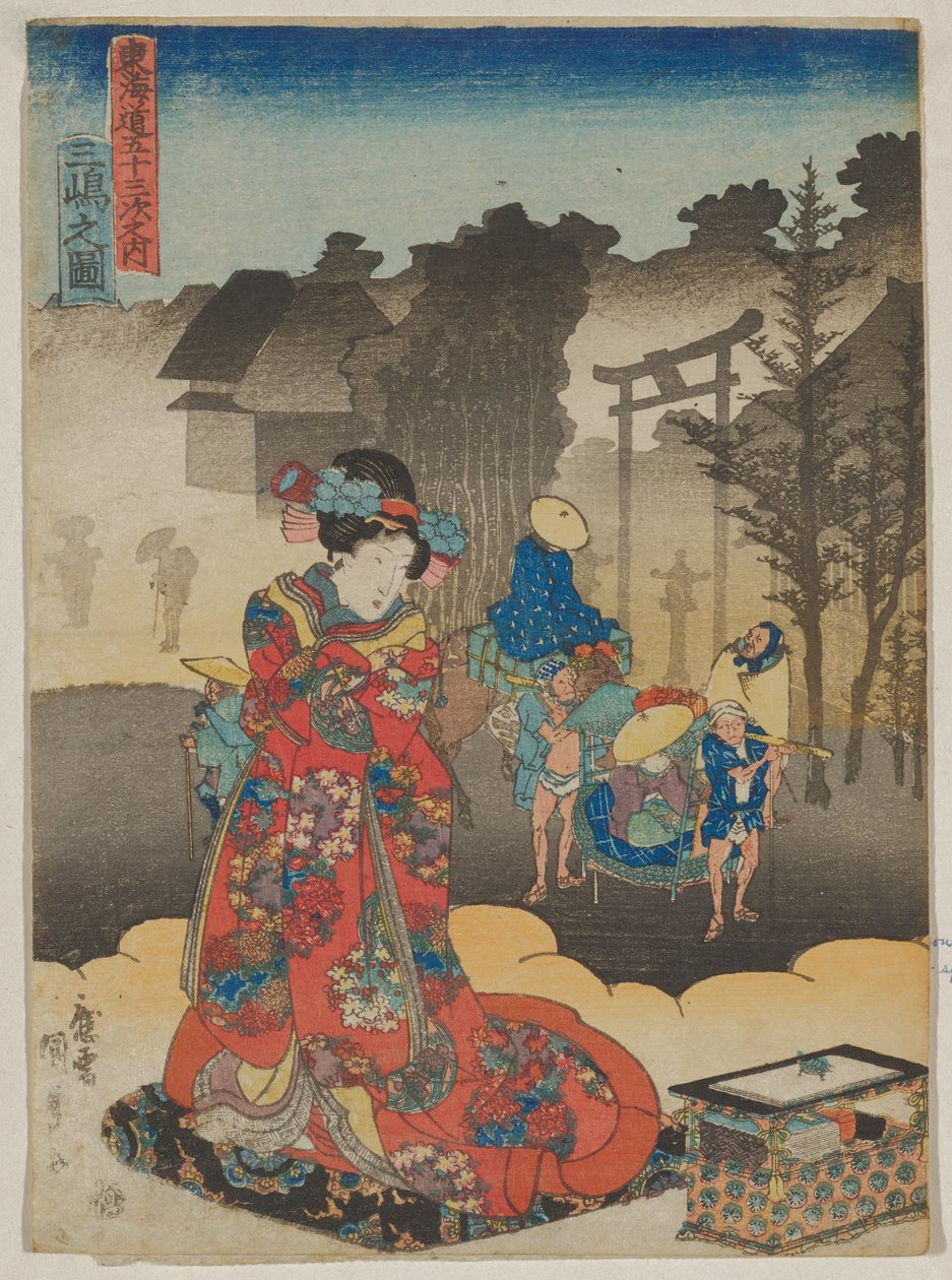 Widok w Mishimie autorstwa Utagawa Kunisada