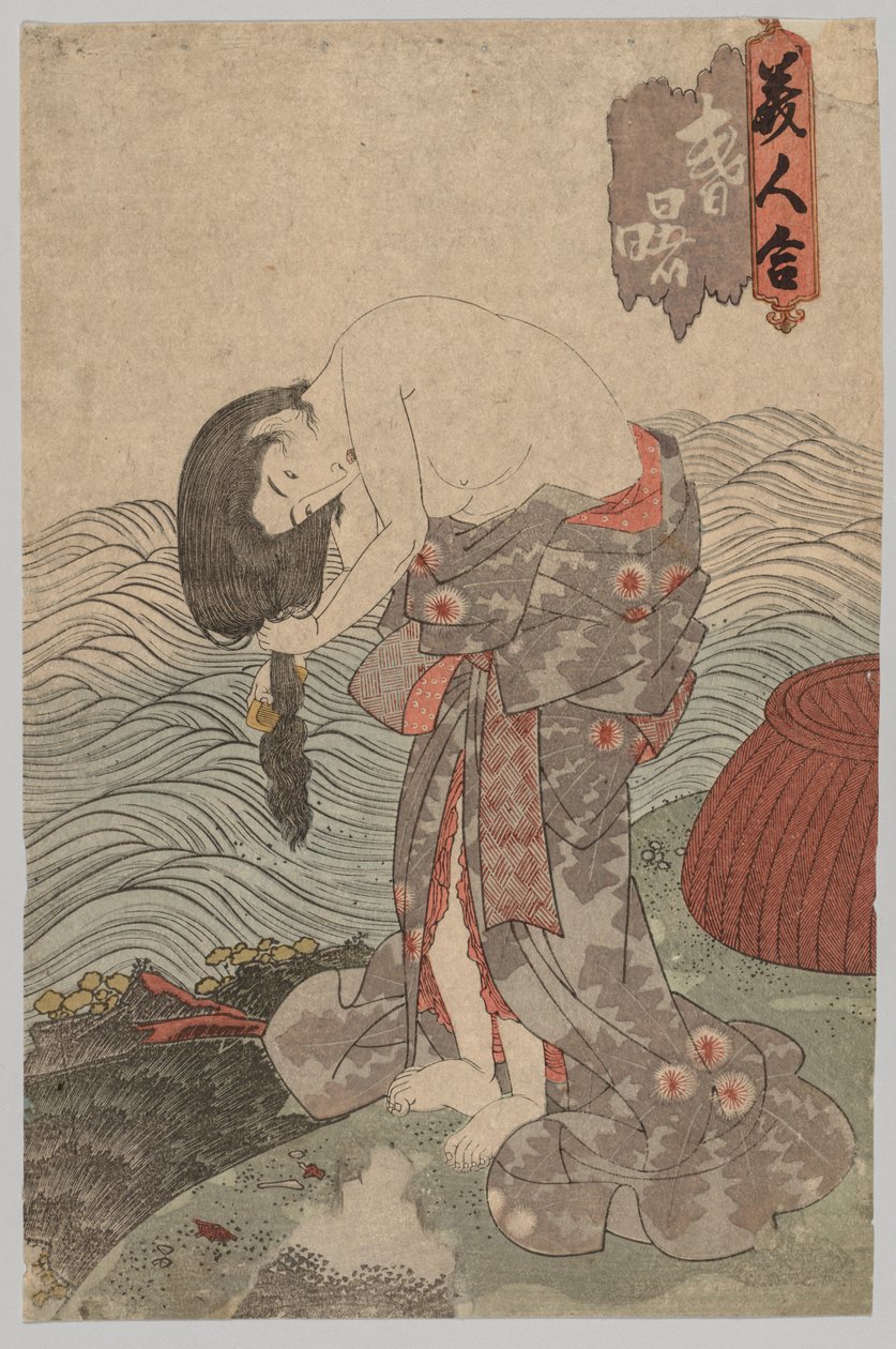 Kobieta nurek czesząca włosy autorstwa Utagawa Kunisada