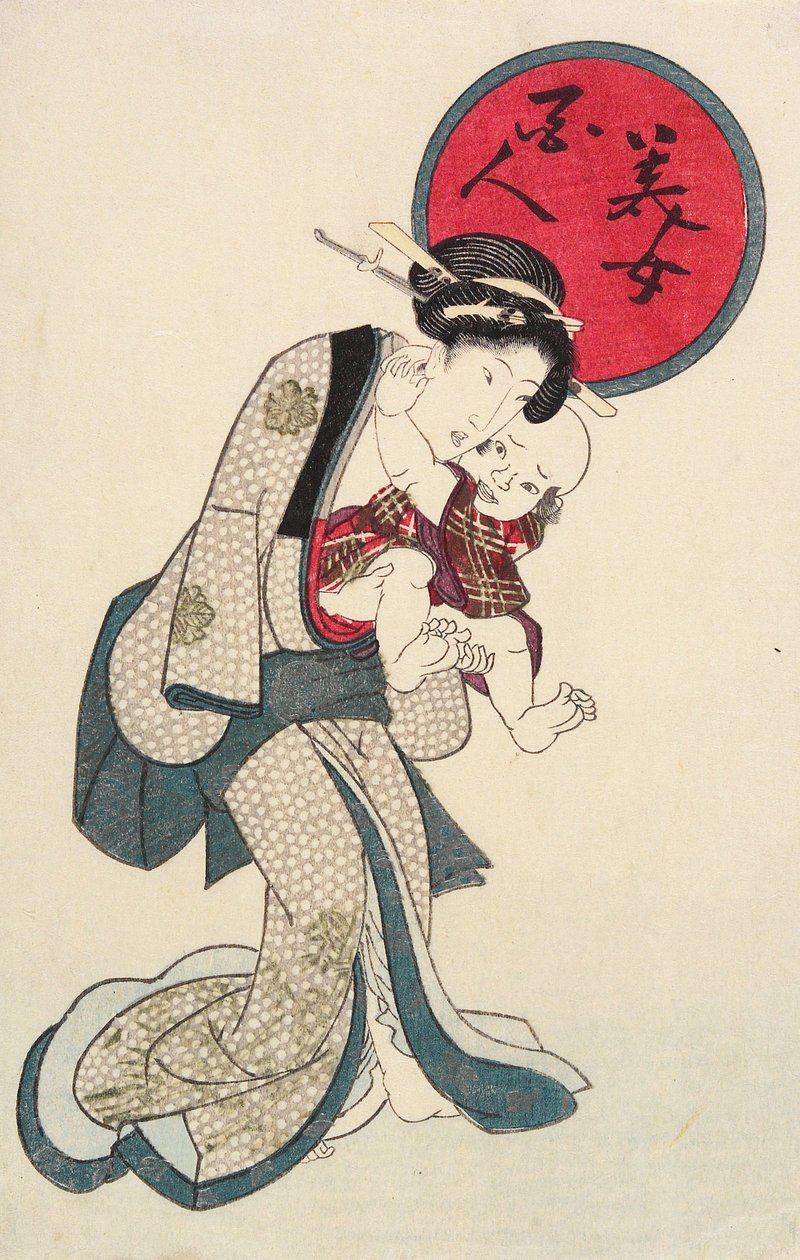Kobieta trzymająca niemowlę autorstwa Utagawa Kunisada