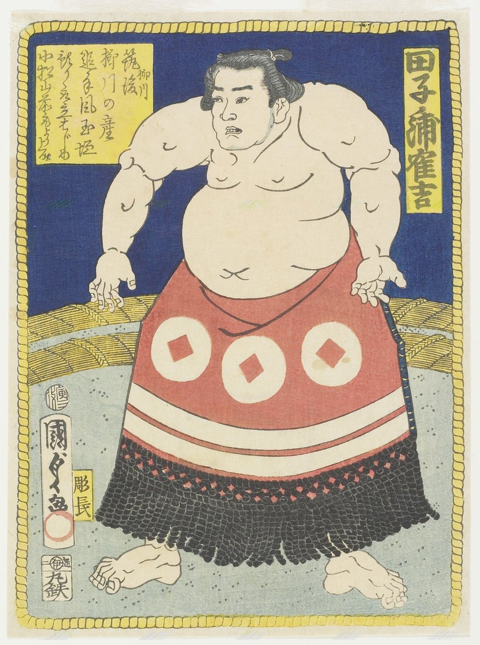 W Les ster Tagonoura Tsuruyoshi, marzec 1866 autorstwa Utagawa Kunisada II