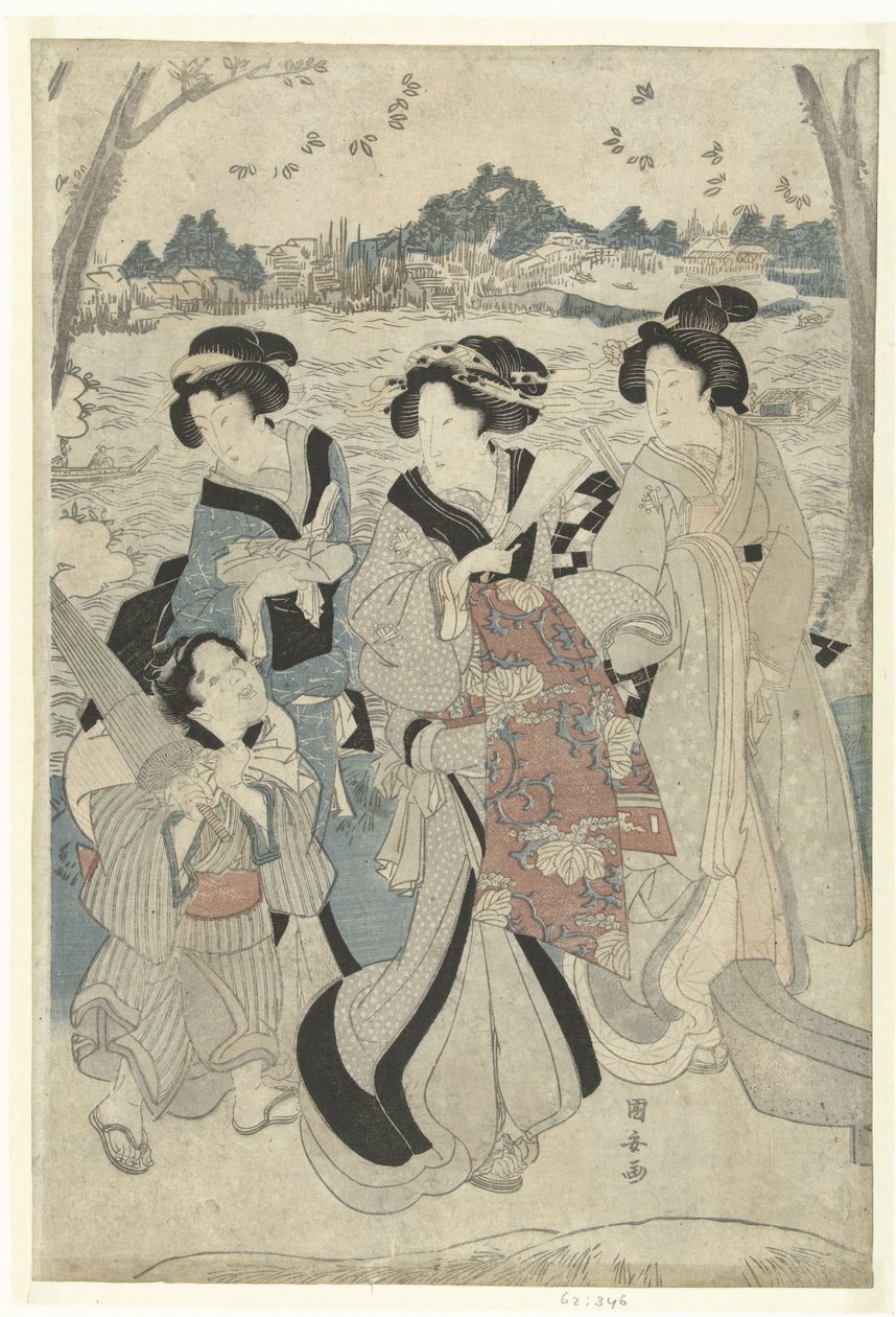 Wycieczka wzdłuż Sumida autorstwa Utagawa Kuniyasu