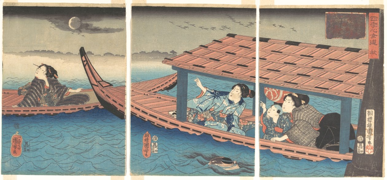 Jesień, z serii Przyjemności kobiet w czterech porach roku autorstwa Utagawa Kuniyoshi