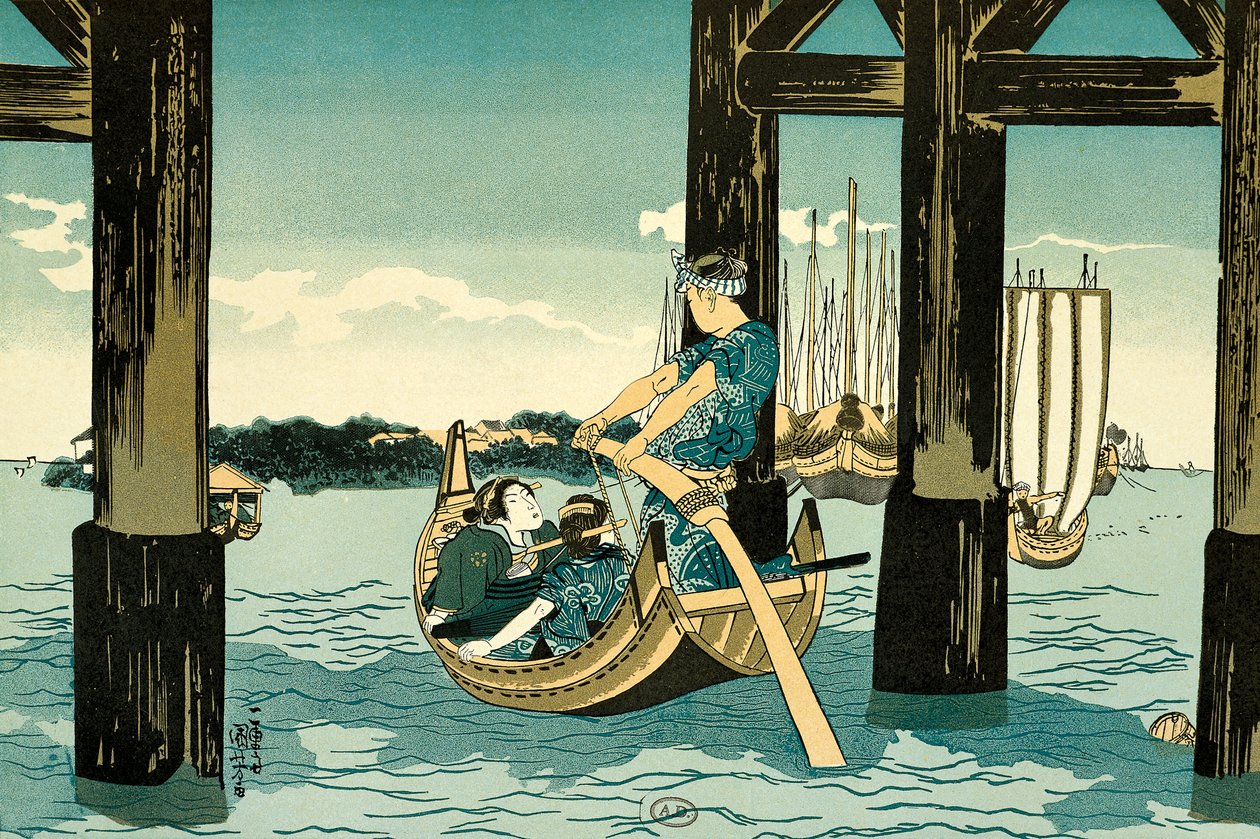 Wycieczki łodzią autorstwa Utagawa Kuniyoshi