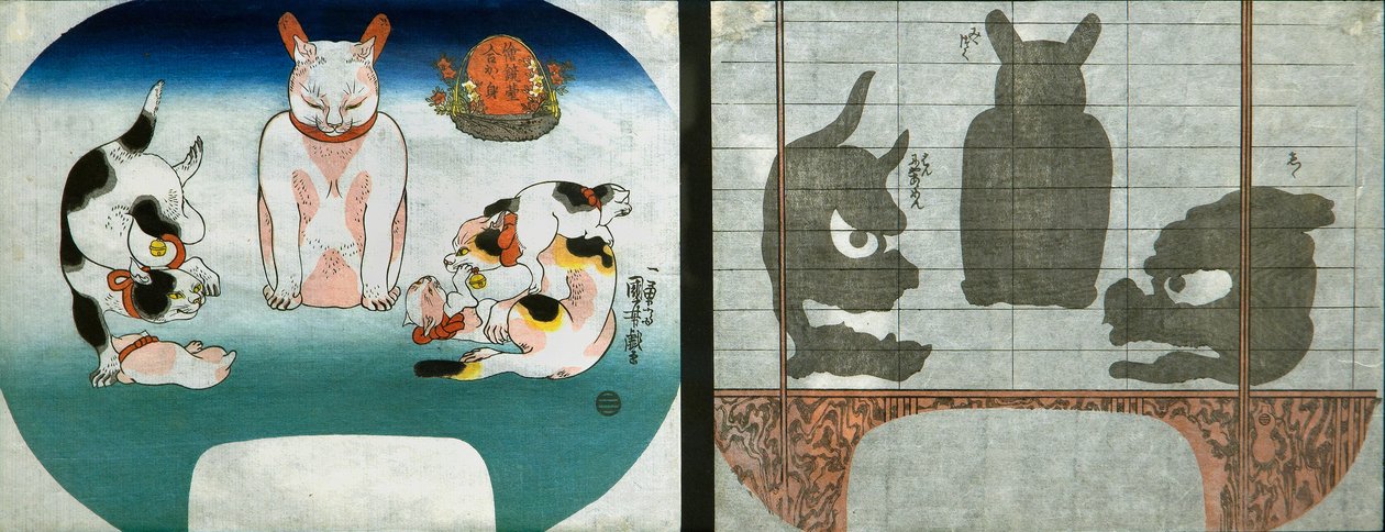 Koty: chiński lew świątynny autorstwa Utagawa Kuniyoshi