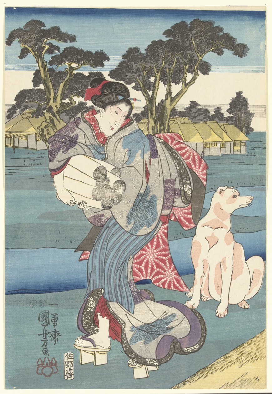 Rzeka Toi Tama w Settsu autorstwa Utagawa Kuniyoshi