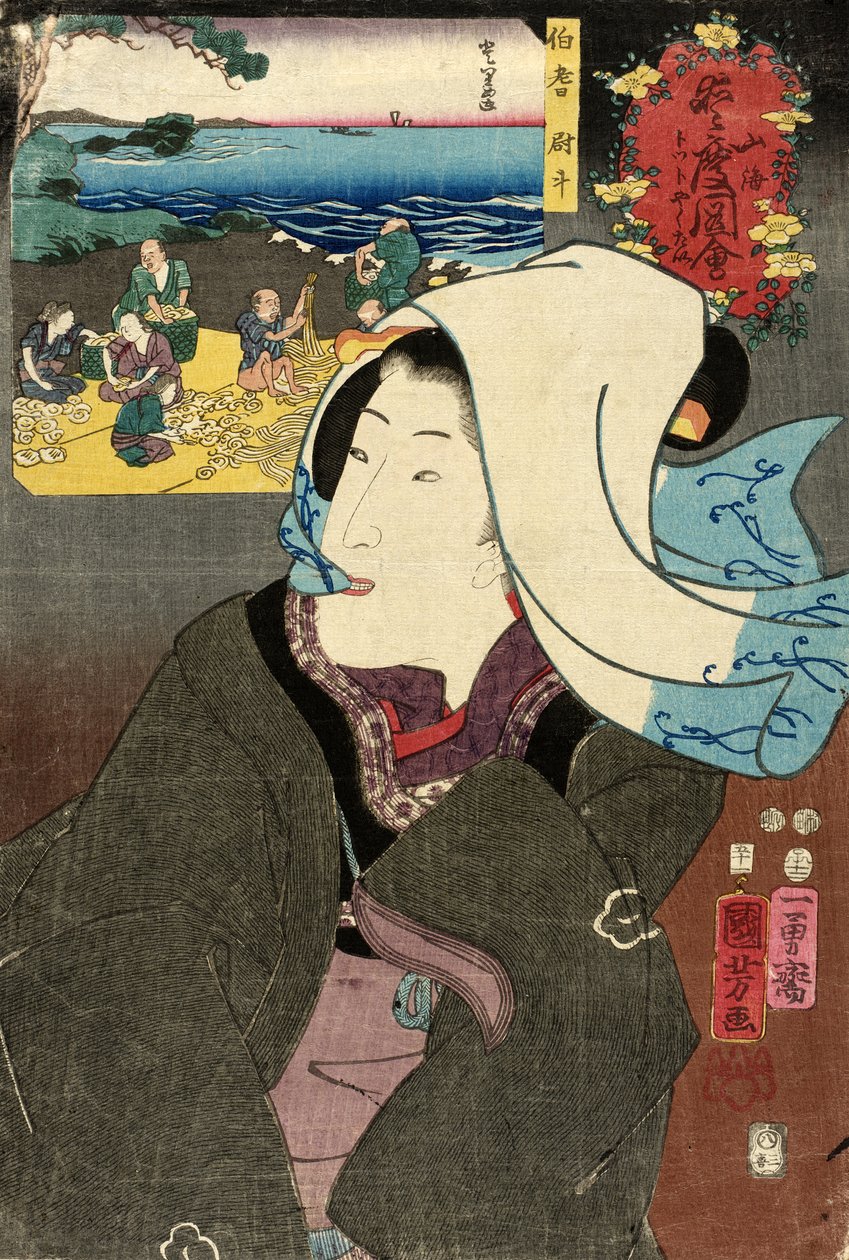 Suszone abalone z Hōki autorstwa Utagawa Kuniyoshi