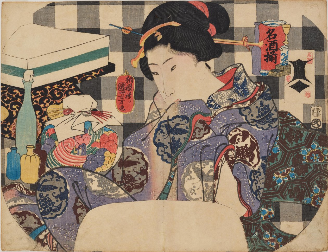 Słynne marki sake autorstwa Utagawa Kuniyoshi