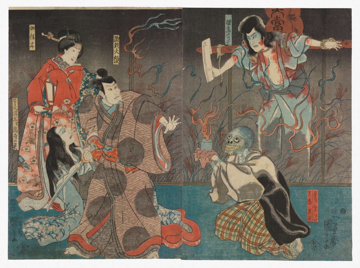 Ichikawa Kodanji IV jako duch (Rei) Kozakury Tōgo autorstwa Utagawa Kuniyoshi