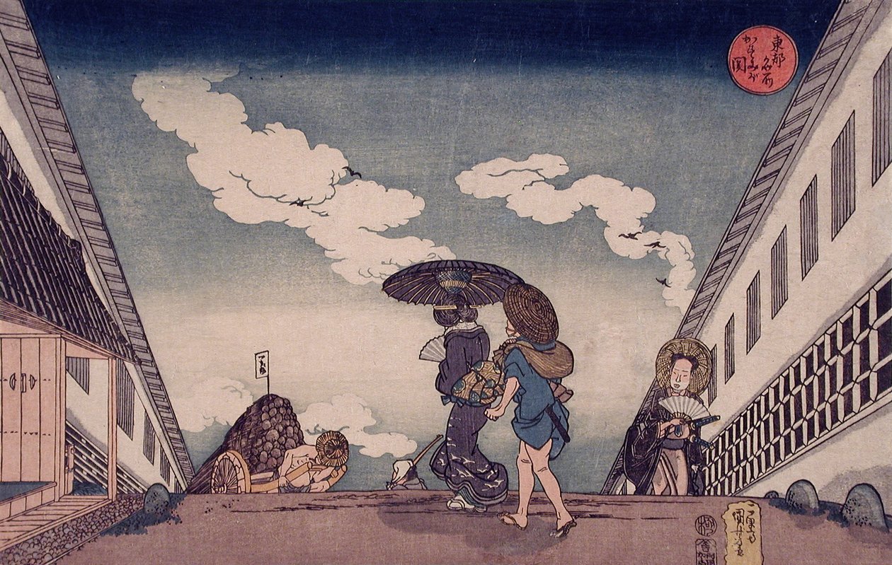Kasumigaseki autorstwa Utagawa Kuniyoshi