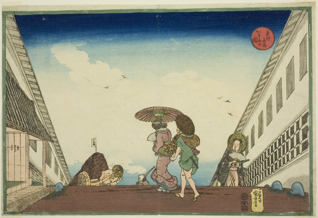 Kasumigaseki, z cyklu „Słynne miejsca w stolicy Wschodu (Toto meisho)” autorstwa Utagawa Kuniyoshi