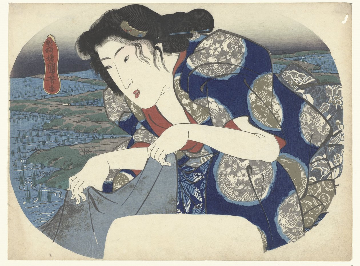 Pranie odzieży autorstwa Utagawa Kuniyoshi