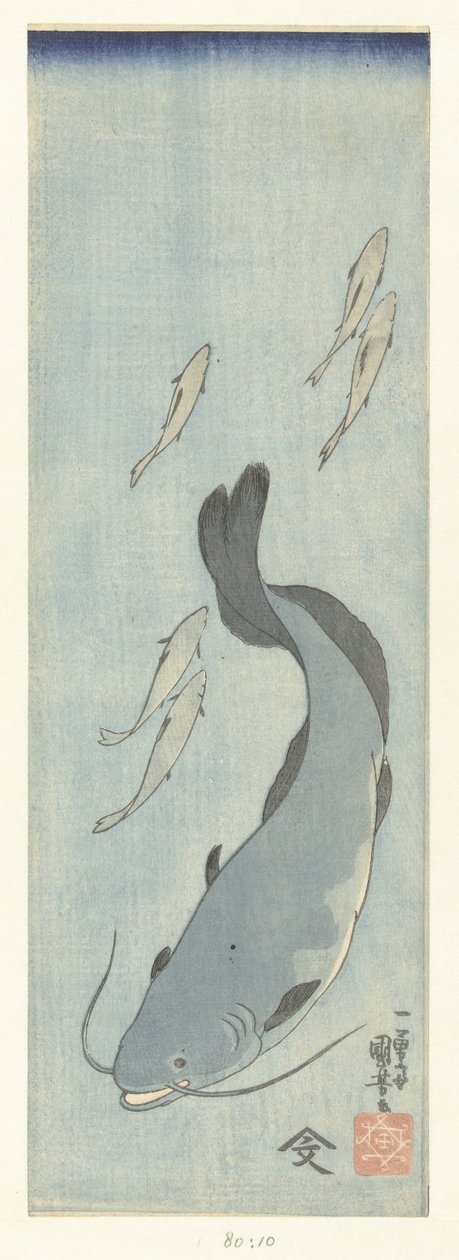 Sum i pięć pstrągów autorstwa Utagawa Kuniyoshi