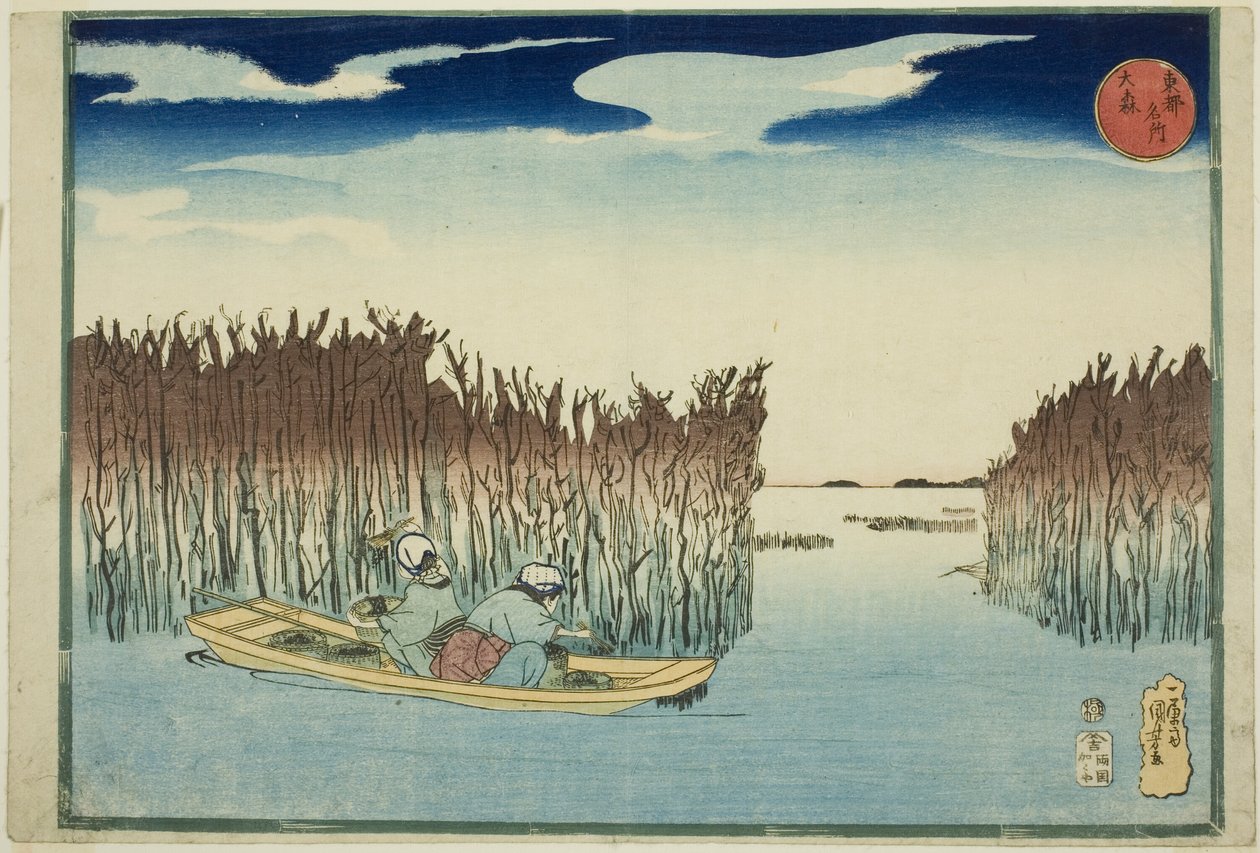 Omori, z cyklu „Słynne miejsca we wschodniej stolicy (Toto meisho)” autorstwa Utagawa Kuniyoshi