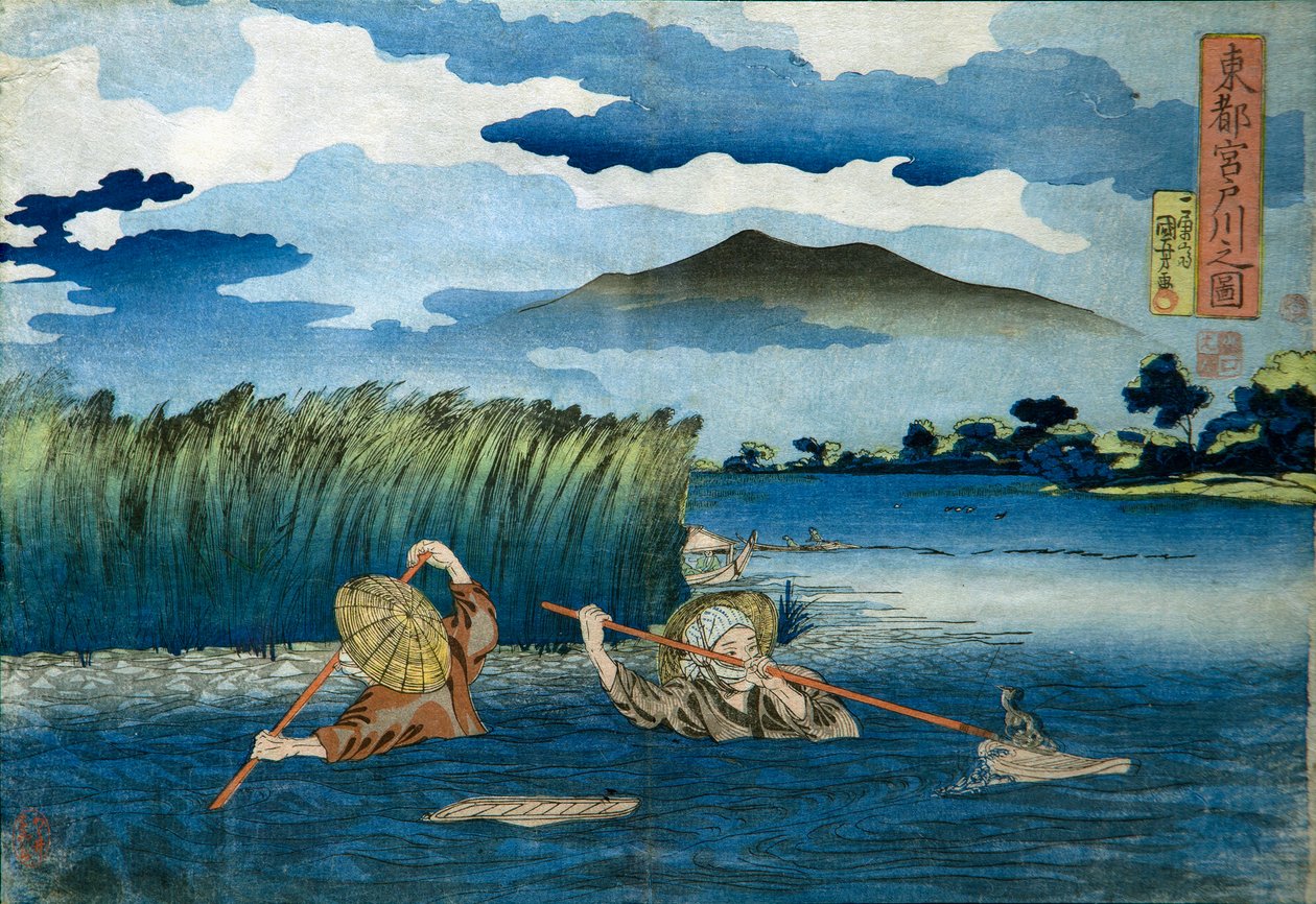 Obraz rzeki Miyato autorstwa Utagawa Kuniyoshi