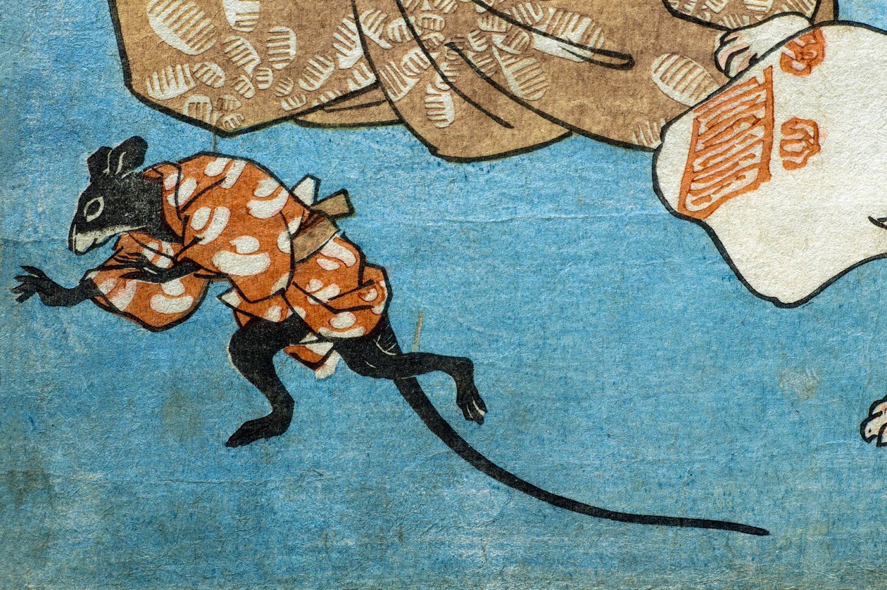 Przysłowia Ilustrowane przez Koty (Tatoe zukushi no uchi), ok.1852 autorstwa Utagawa Kuniyoshi