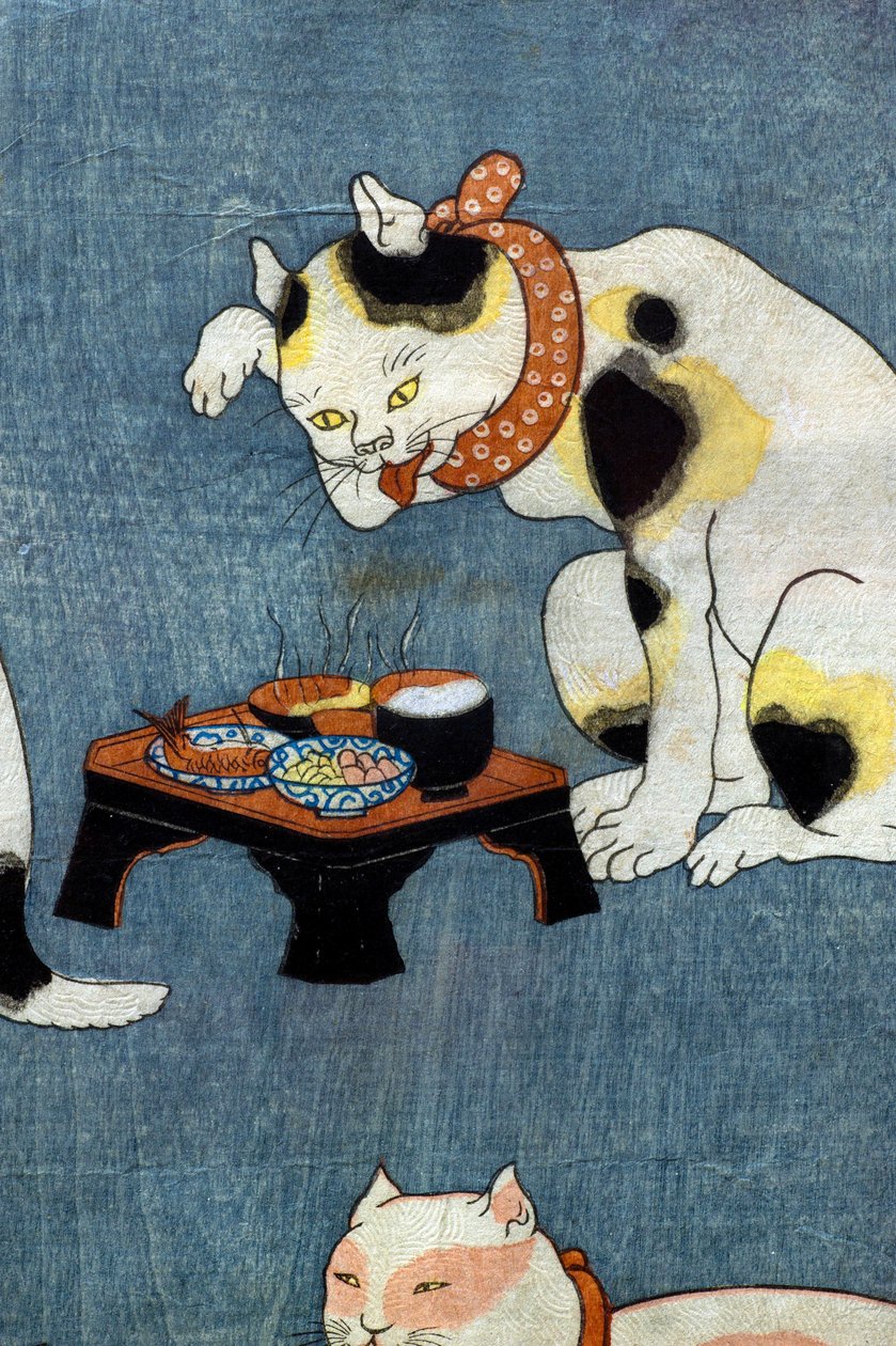 Przysłowia Ilustrowane przez Koty (Tatoe zukushi no uchi), ok.1852 autorstwa Utagawa Kuniyoshi