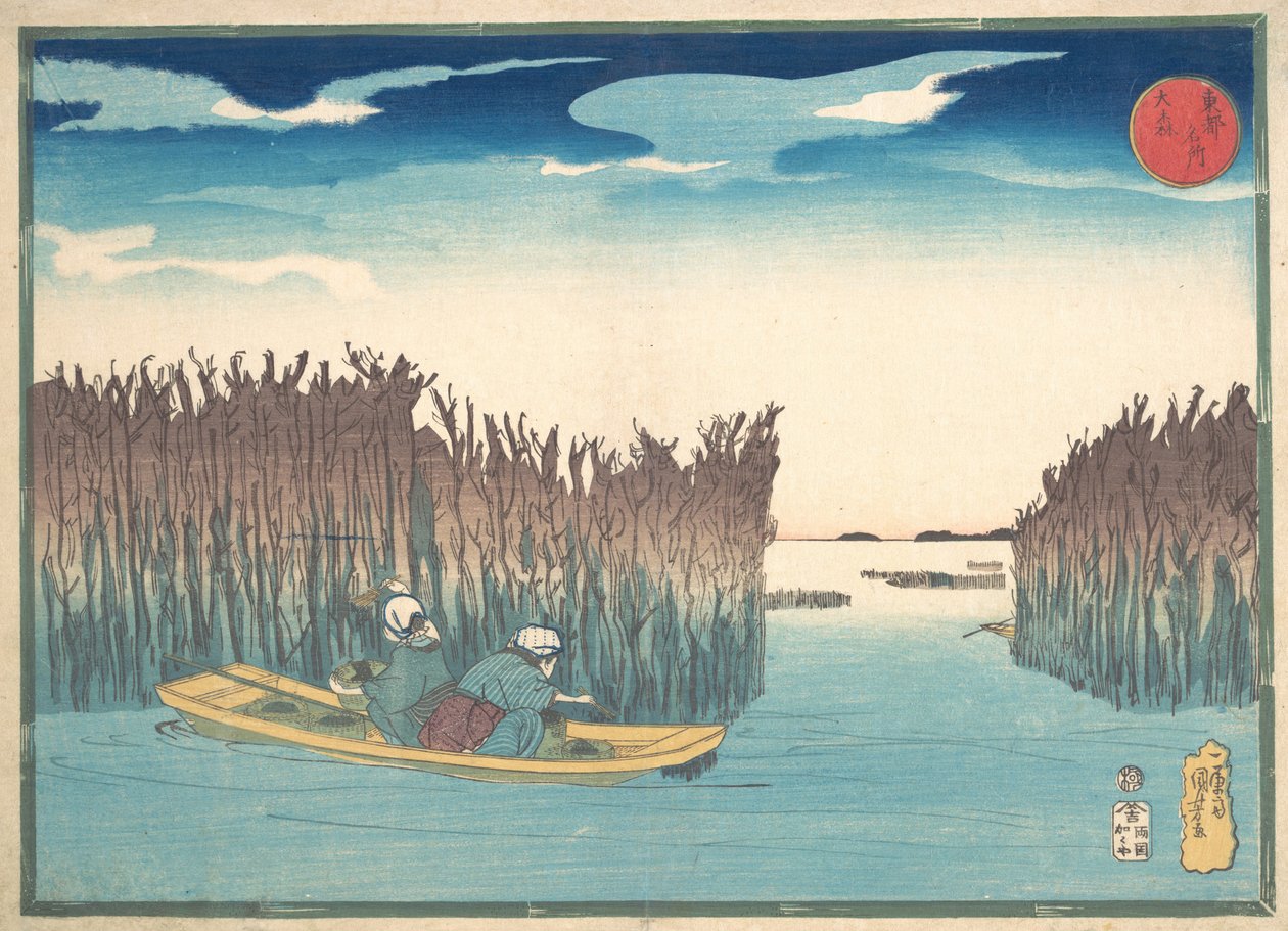 Zbieracze wodorostów w Omori, 1797-1861. autorstwa Utagawa Kuniyoshi