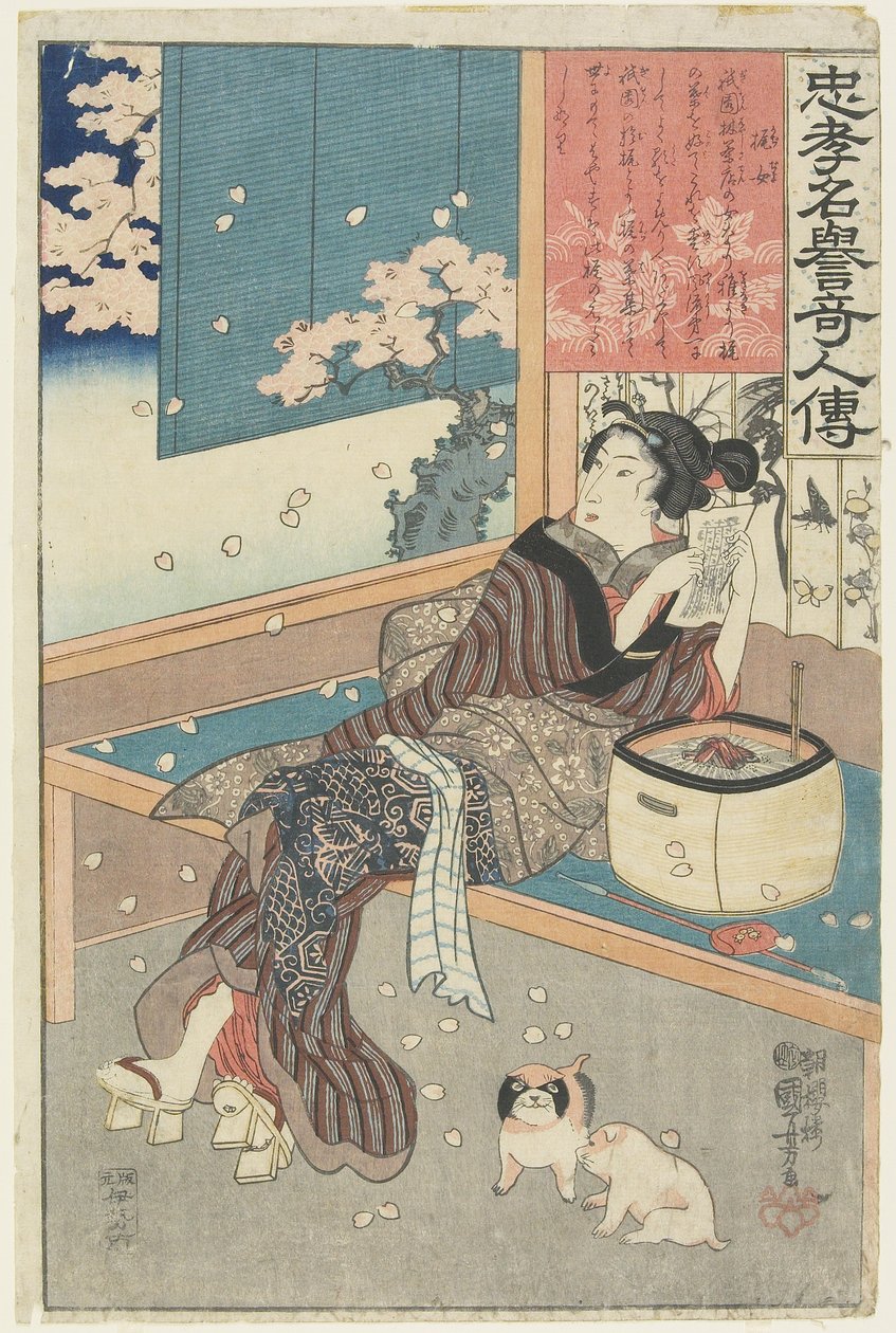 Kobieta domu Kaji, 1843-1847 autorstwa Utagawa Kuniyoshi