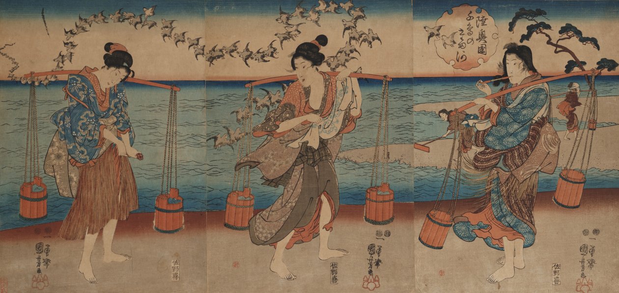 Plover Crystal River w prowincji Mutsu autorstwa Utagawa Kuniyoshi